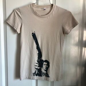 Dirty Harry Clint Eastwood American Apparel Beige Independent Art Graphic Tee